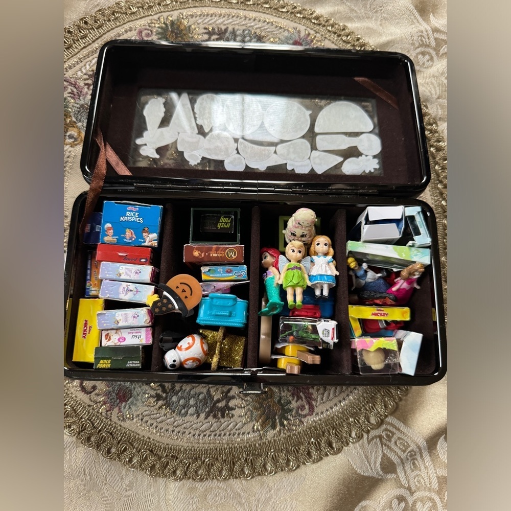 Box of Mixed Miniature Toys & Replica Mini Boxes of Food and Toys
